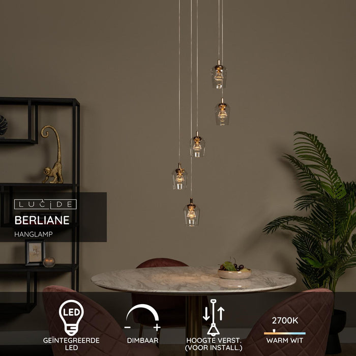 Lucide BERLIANE Hanglamp - Transparant