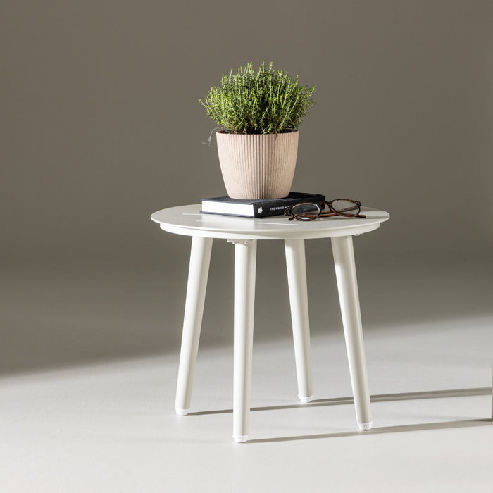 Fjôrd - Bijzettafel Beige Ø40cm -  Aluminium - Lina