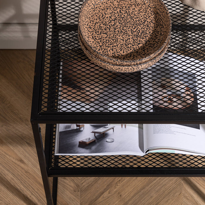 Fjôrd - Bijzettafel Zwart 65cm - Staal - Netz