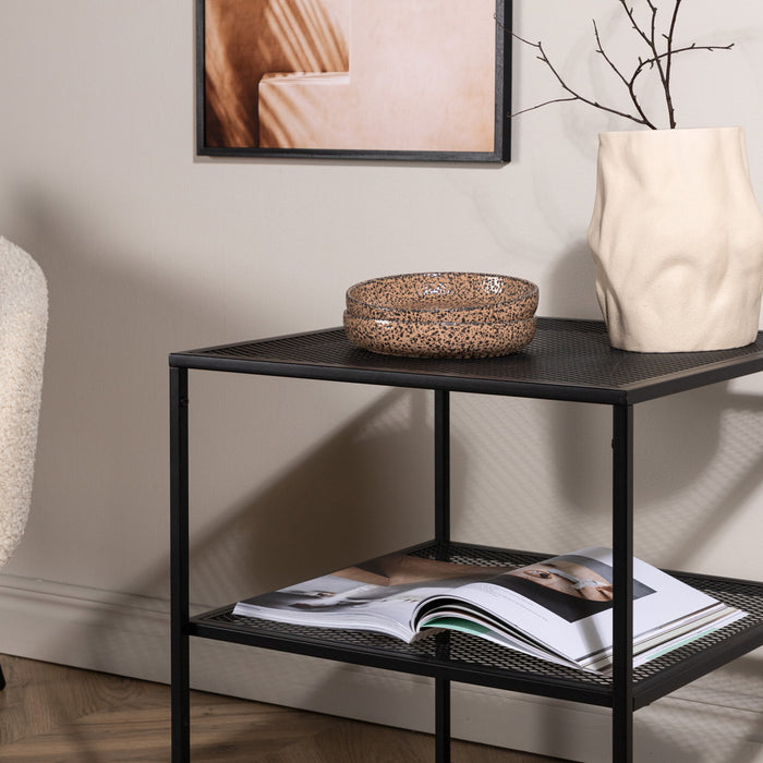 Fjôrd - Bijzettafel Zwart 65cm - Staal - Netz