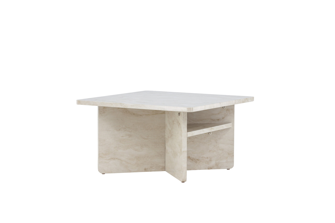 Fjôrd - Salontafel Beige Marmerlook 75cm - MDF - Ålesund