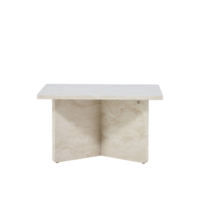 Fjôrd - Salontafel Beige Marmerlook 75cm - MDF - Ålesund