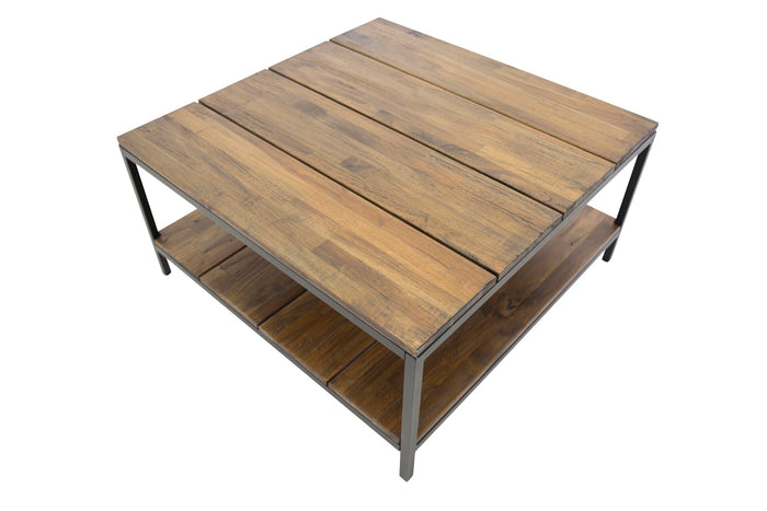Fjôrd - Salontafel Zwart 80cm - Teakhout - Padang
