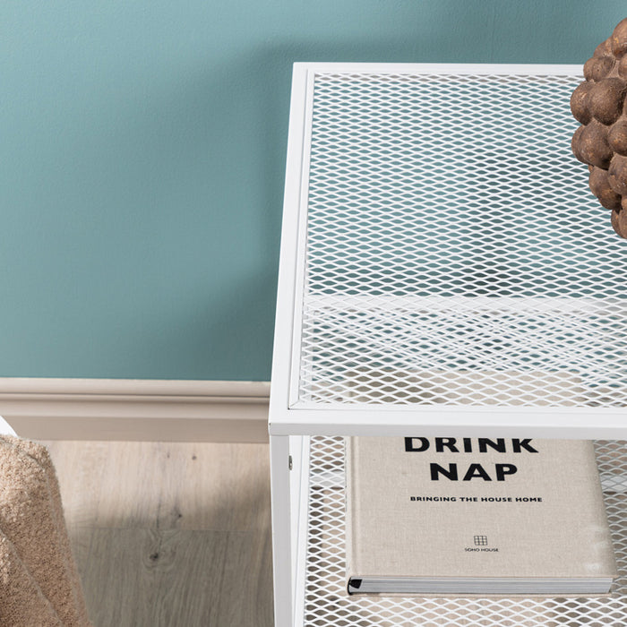 Fjôrd - Bijzettafel Wit 65cm - Staal - Netz