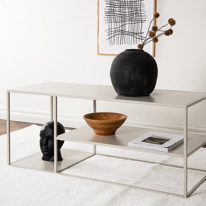 Fjôrd - Salontafel Beige 120cm - Staal