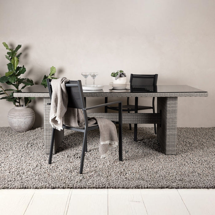 Fjôrd - Tuintafel Grijs 200cm - Wicker - Padova