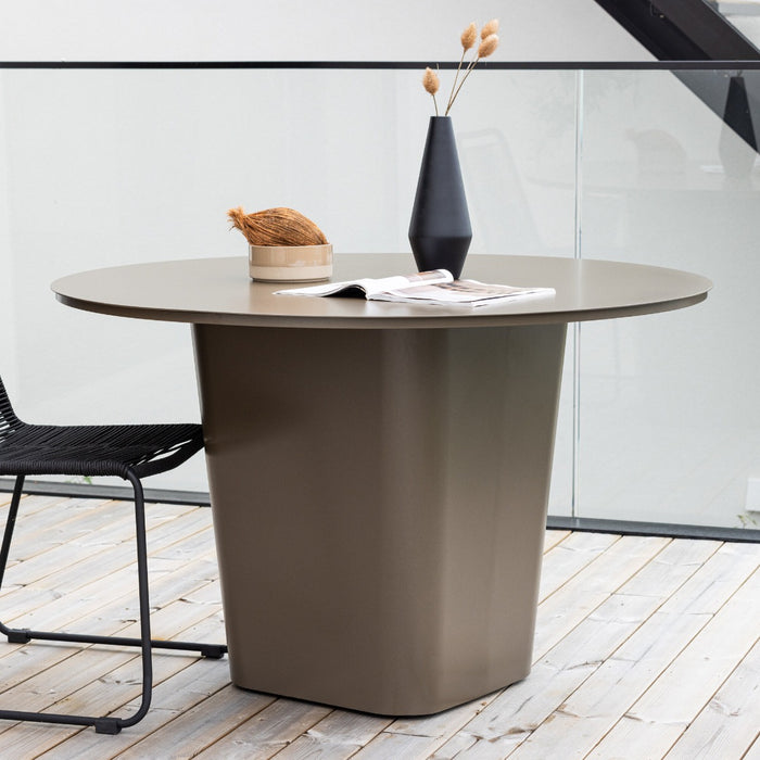 Fjôrd - Tuintafel Bruin Ø120cm - Aluminium - Santa