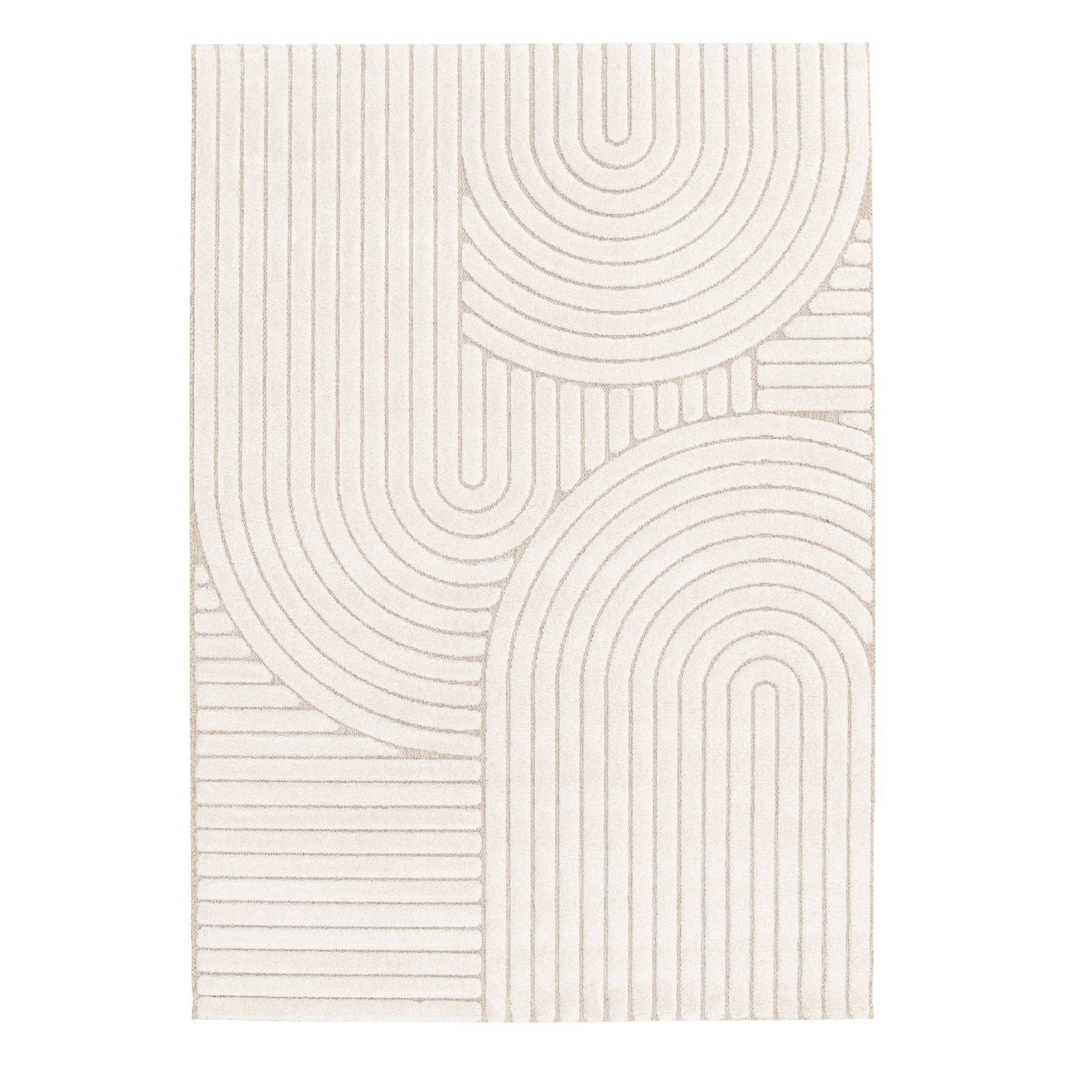 sweeek - Interieur tapijt met etnische bogen, beige en crème