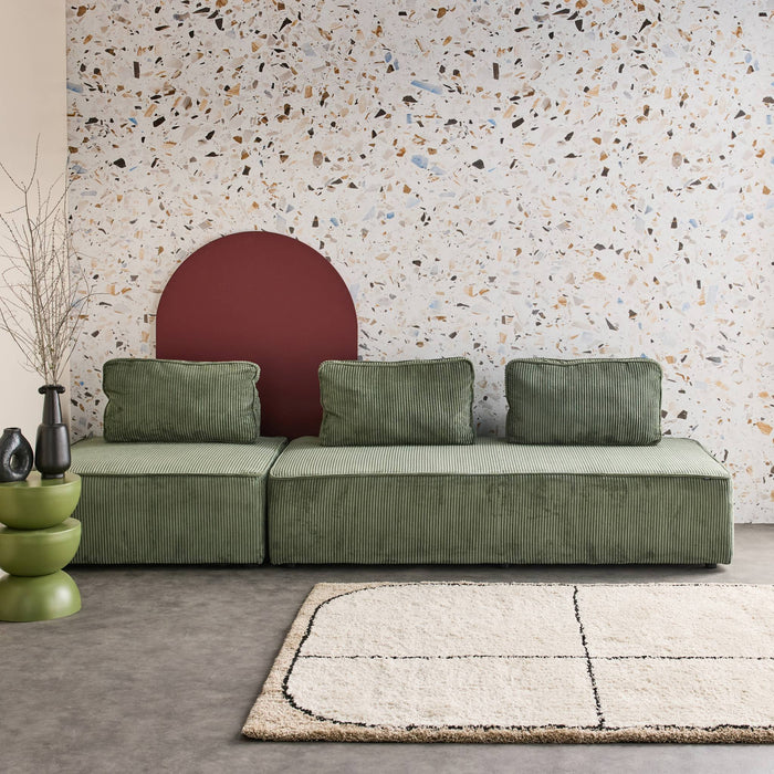 sweeek - Set van fauteuils voor modulaire bank 3 zitplaatsen corduroy