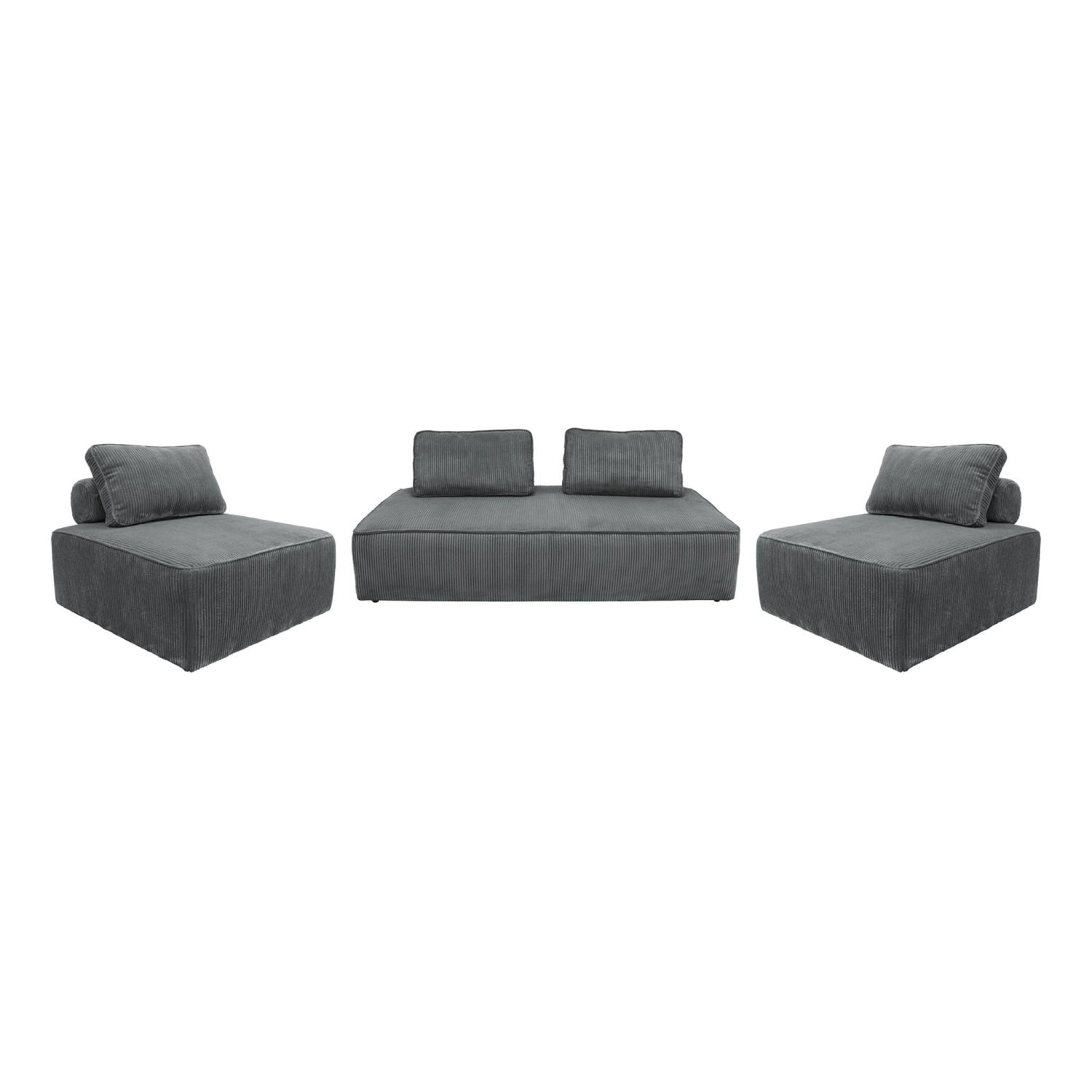 sweeek - Set van fauteuils voor modulaire bank 4 zitplaatsen corduroy