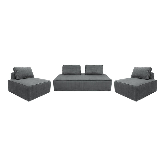 sweeek - Set van fauteuils voor modulaire bank 4 zitplaatsen corduroy