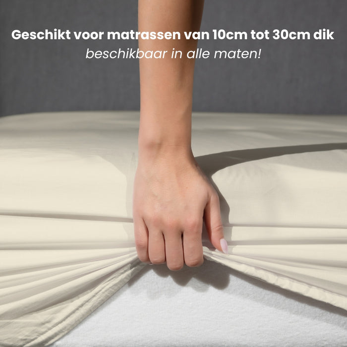 Superieur - Hoeslaken -  Katoen - Crème - 70x200cm