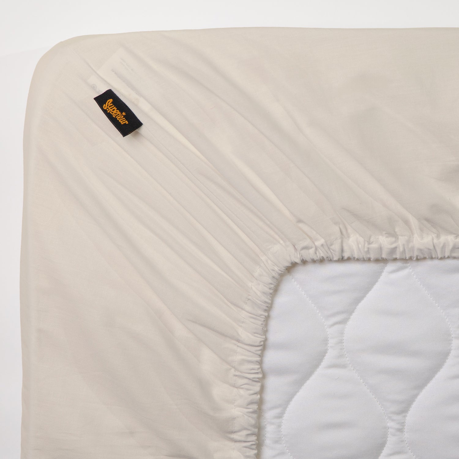 Superieur - Hoeslaken -  Katoen - Crème - 90x220cm