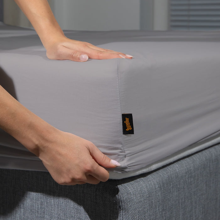 Superieur - Hoeslaken -  Katoen - Grijs - 200x220cm