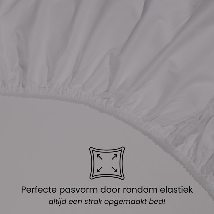 Superieur - Hoeslaken -  Katoen - Grijs - 160x220cm