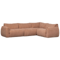 WOOOD Baggy Hoekbank Rechts - Geweven Chenille - Oud Roze - 81x396x214