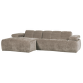 WOOOD Mojo Chaise Longue Bank Links - Geweven Ribstof - Donker Zand