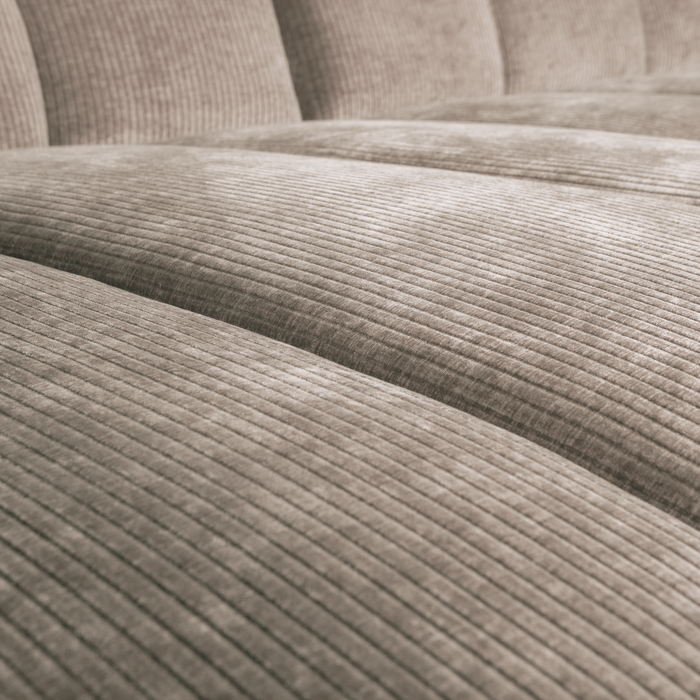 WOOOD Mojo Chaise Longue Bank Links - Geweven Ribstof - Donker Zand