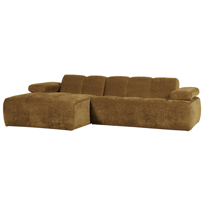 WOOOD Mojo Chaise Longue Bank Links - Geweven Ribstof - Honing Geel