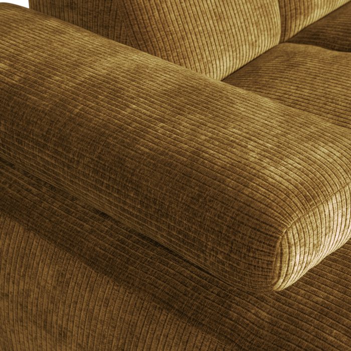 WOOOD Mojo Chaise Longue Bank Links - Geweven Ribstof - Honing Geel