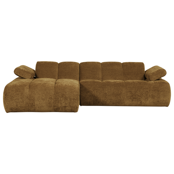 WOOOD Mojo Chaise Longue Bank Links - Geweven Ribstof - Honing Geel