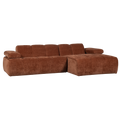 WOOOD Mojo Chaise Longue Bank Rechts - Ribstof - Roest Bruin