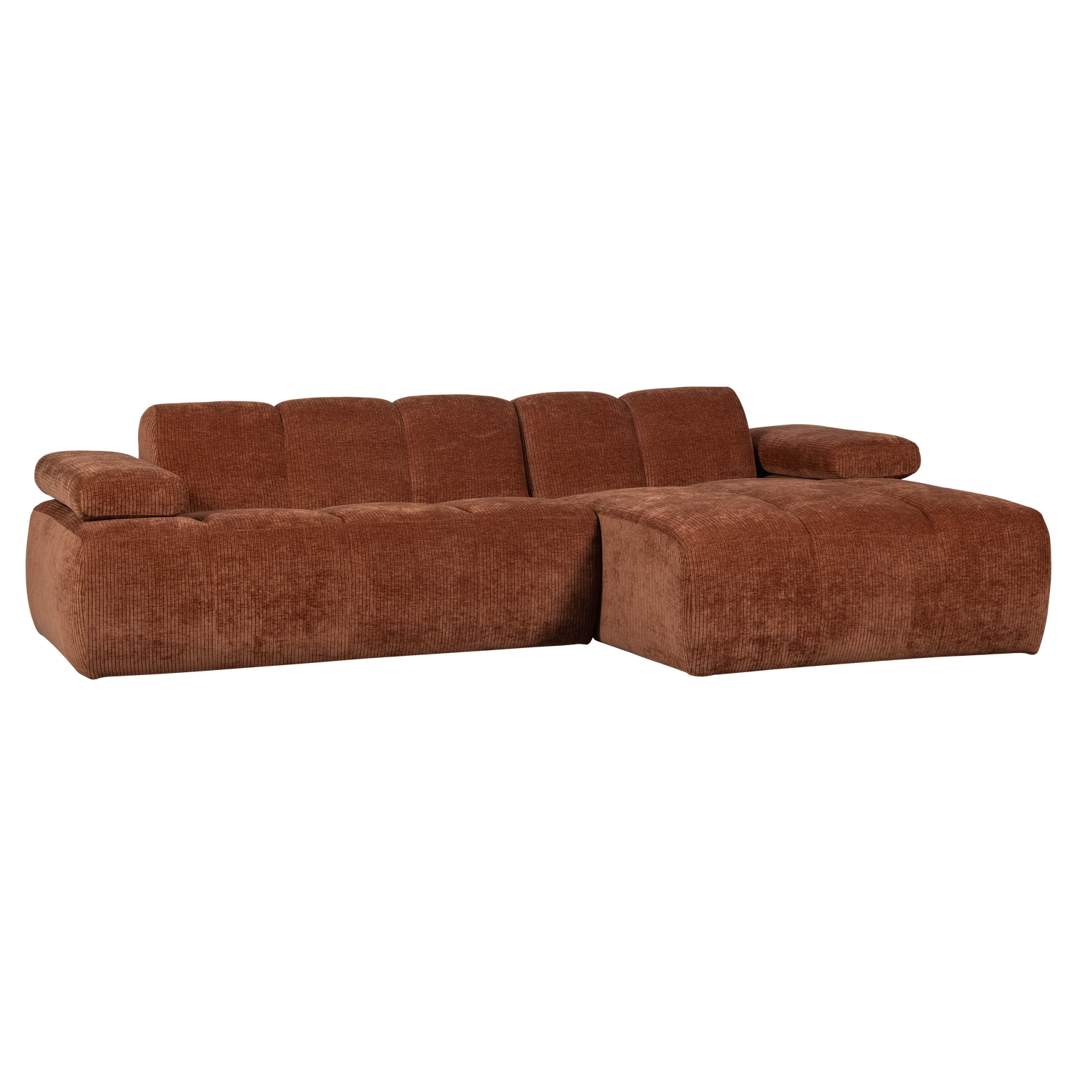 WOOOD Mojo Chaise Longue Bank Rechts - Ribstof - Roest Bruin