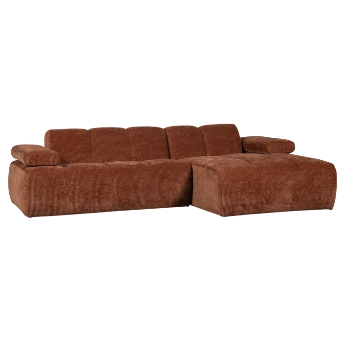 WOOOD Mojo Chaise Longue Bank Rechts - Ribstof - Roest Bruin
