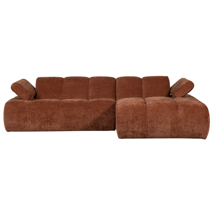 WOOOD Mojo Chaise Longue Bank Rechts - Ribstof - Roest Bruin