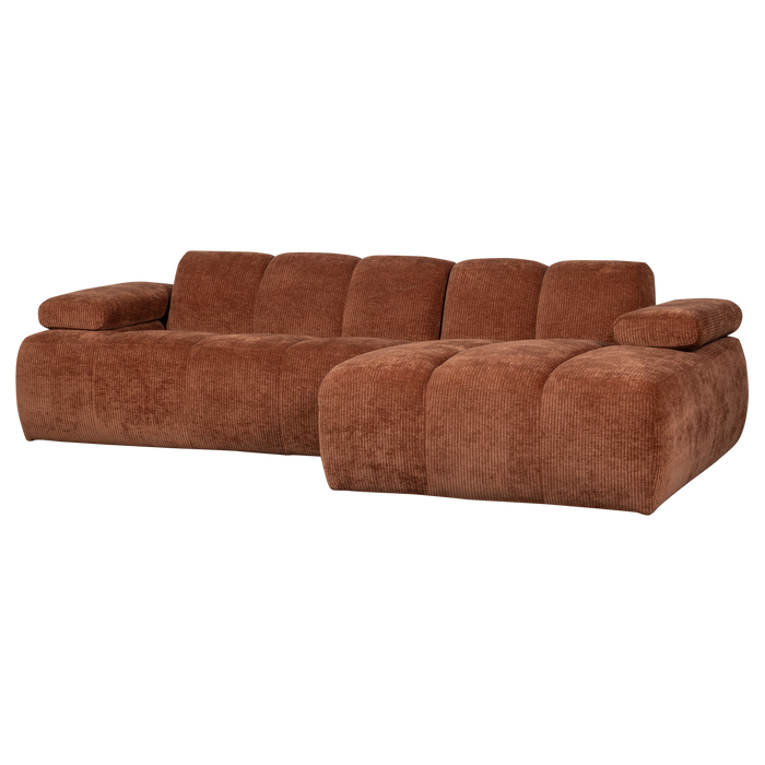 WOOOD Mojo Chaise Longue Bank Rechts - Ribstof - Roest Bruin