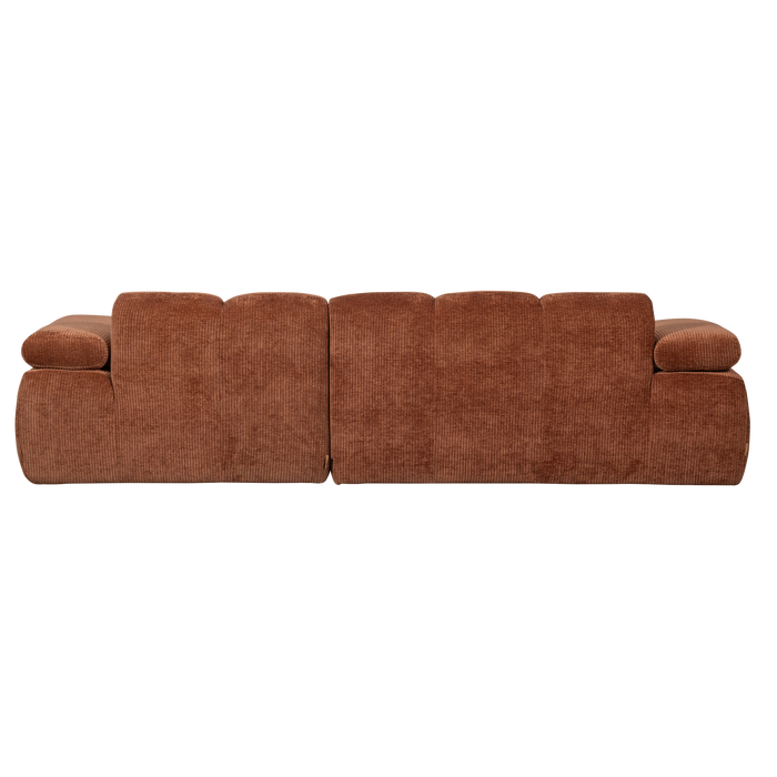 WOOOD Mojo Chaise Longue Bank Rechts - Ribstof - Roest Bruin
