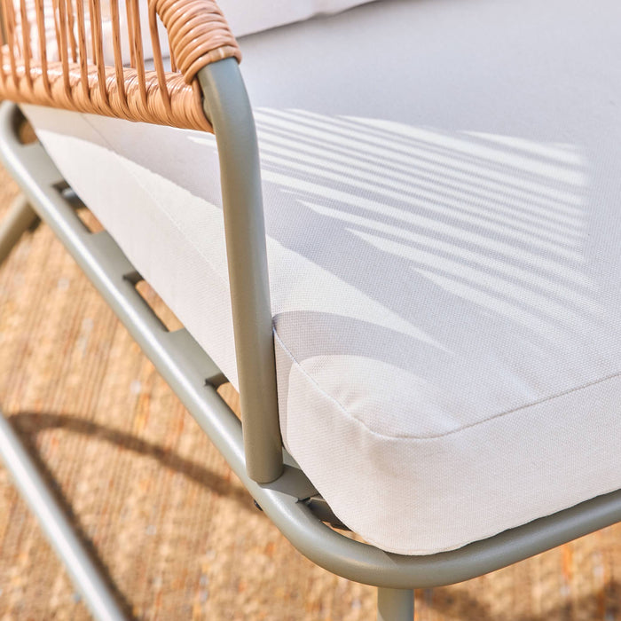 sweeek - Loungeset van metaal en natuurlijk hars, 4 zits