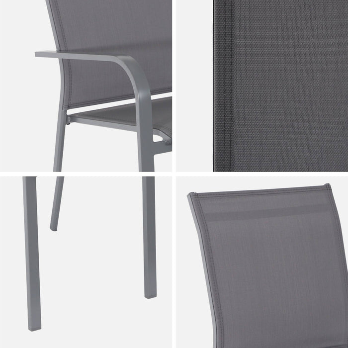 sweeek - Stapelen tuinstoelen van aluminium en textileen (Set van 2)