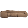 WOOOD Baggy Hoekbank Links - Geweven Chenille - Bruin - 81x301x210