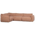 WOOOD Baggy Hoekbank Links - Geweven Chenille - Oud Roze - 81x301x210
