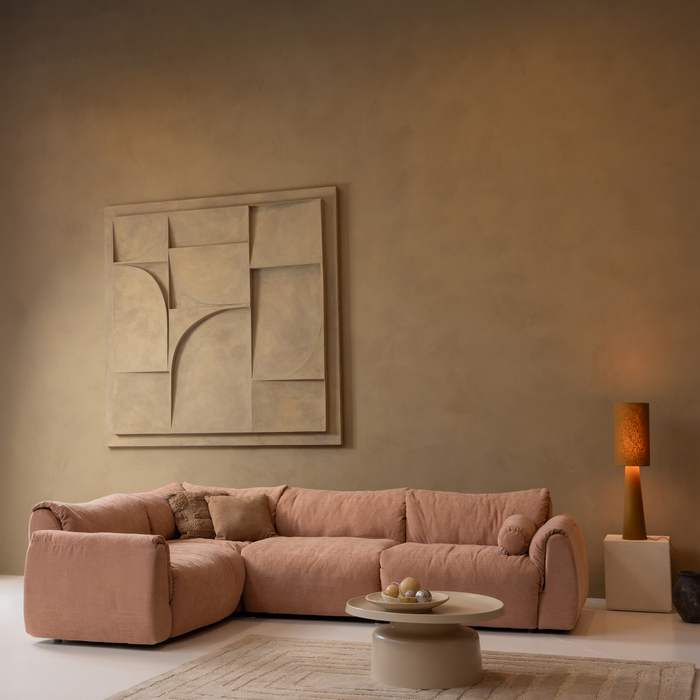 WOOOD Baggy Hoekbank Links - Geweven Chenille - Oud Roze - 81x301x210