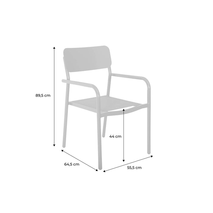 sweeek - Stapelbare tuinstoelen van aluminium en textileen (Set van 4)
