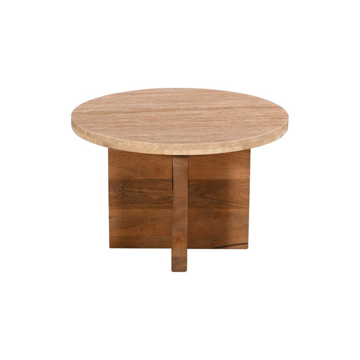 Giga Meubel - Salontafel Set Van 2 - Travertin - 80cm - Leno