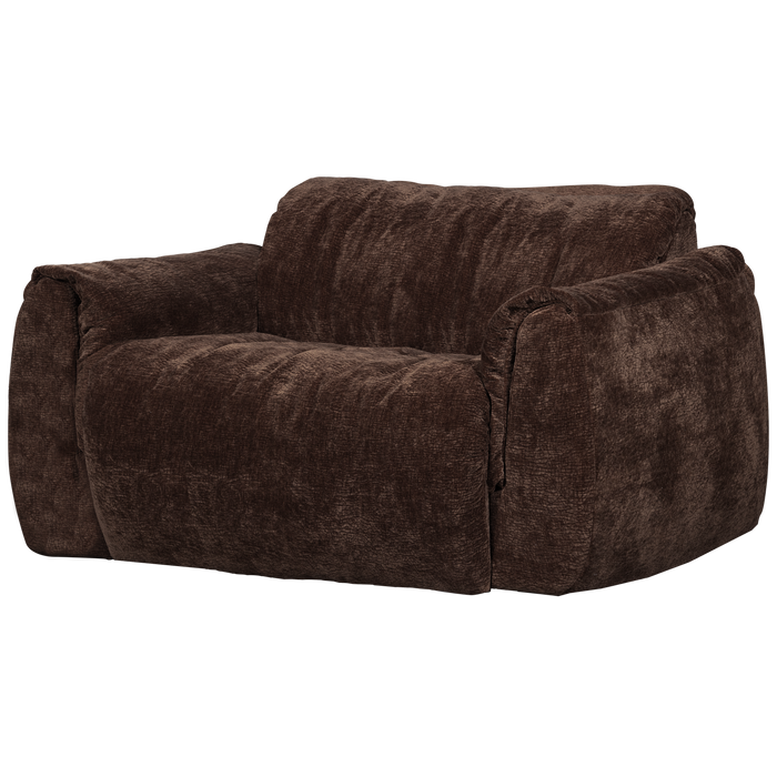 WOOOD Baggy Loveseat - 3D Chenille - Donkerbruin - 81x138x101