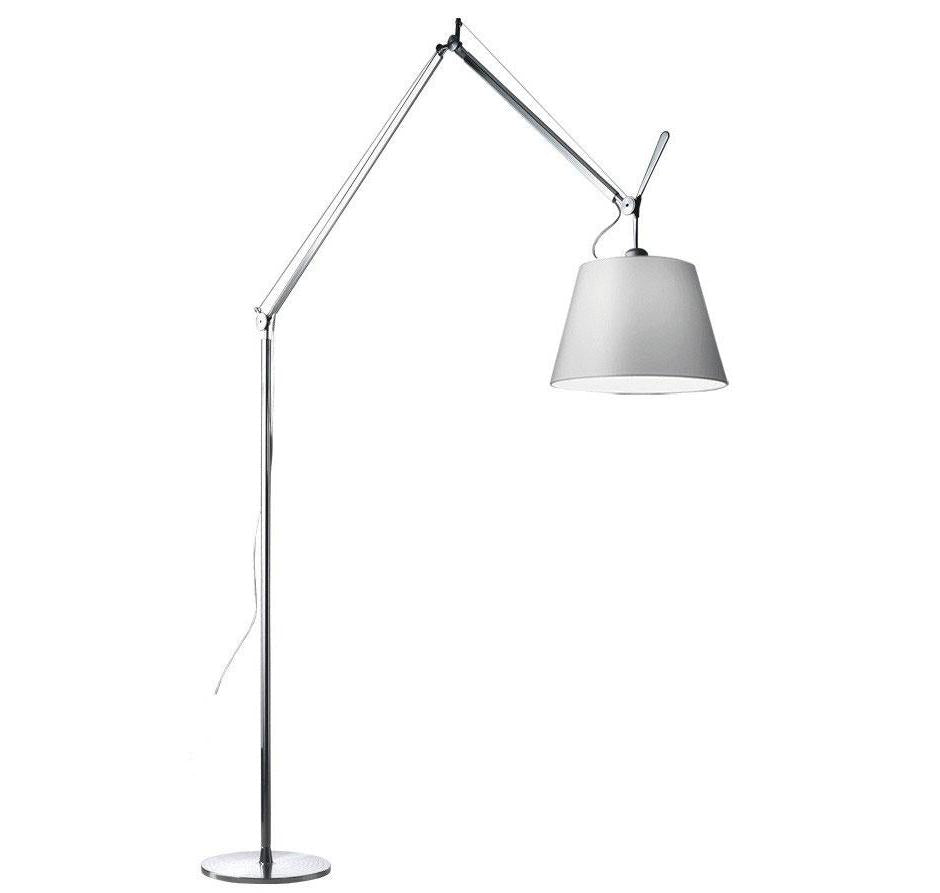 Artemide Tolomeo Mega Terra booglamp LED 3000K snoerdimmer alu grijs