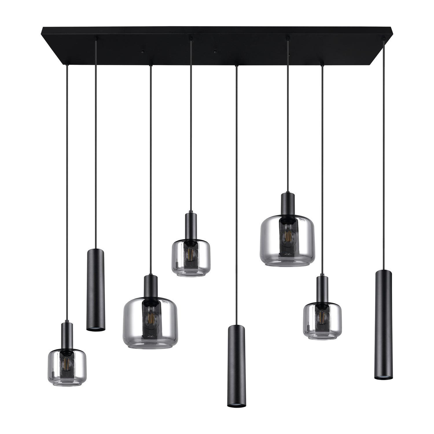 Trio Mataro Hanglamp 8-lichts - Zwart Mat