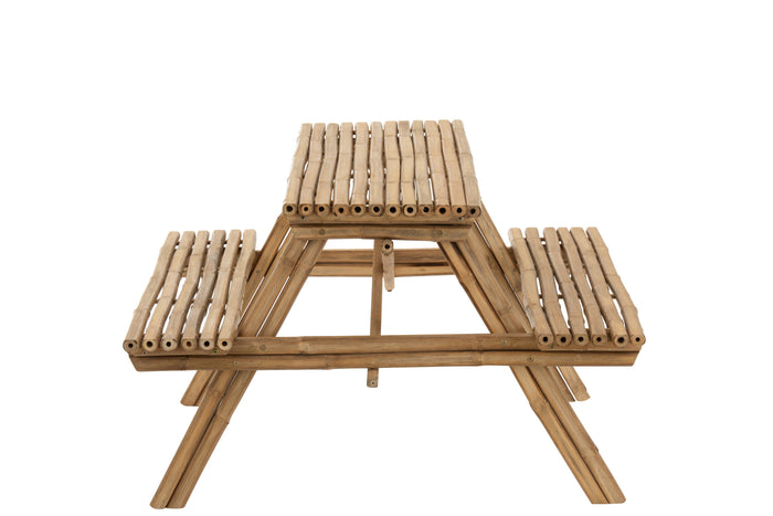 J-Line bank Picknick - bamboe|jute - naturel