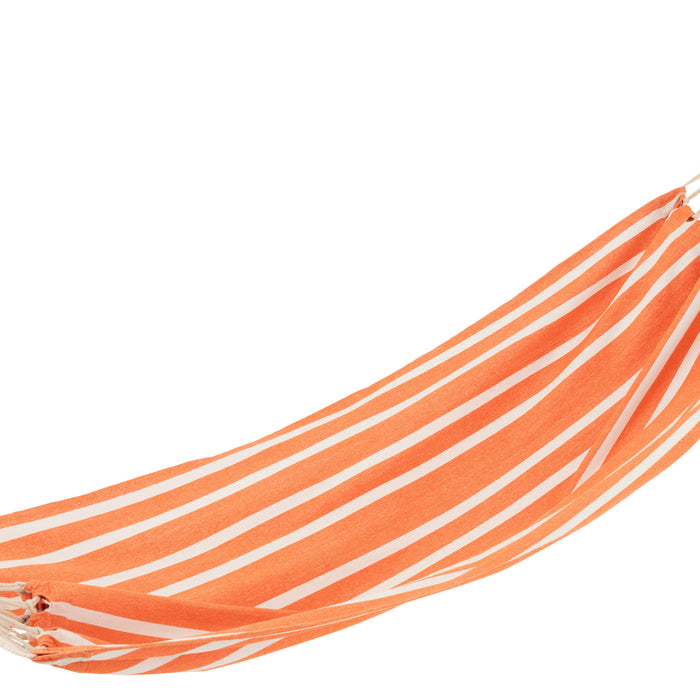 J-Line hangmat Strepen - katoen|polyester - oranje|wit