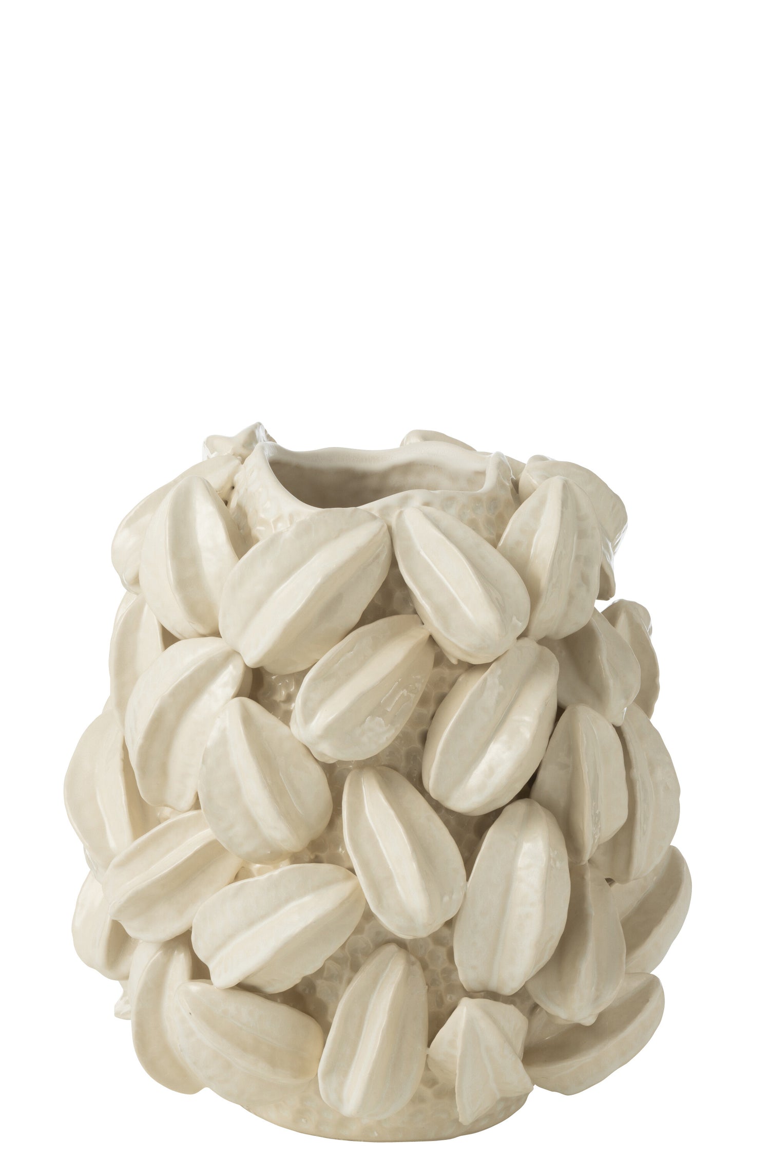 J-Line vaas Botanica Cacao Hoog - keramiek - beige - Ø 30.5 cm