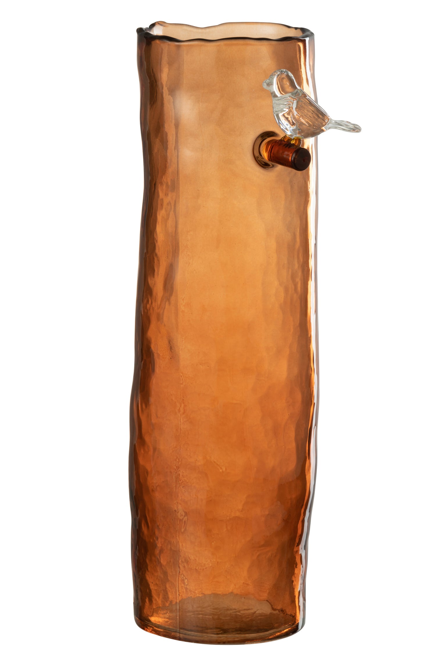 J-Line vaas Lang Vogel - glas - oranje - large - 32 cm hoog