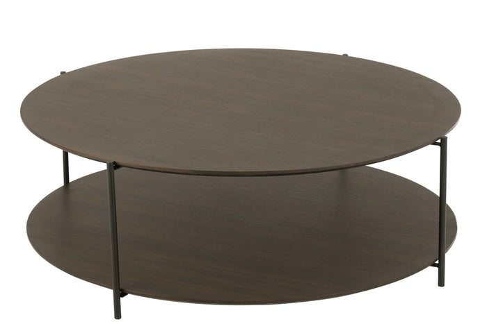 J-Line salontafel Rond - metaal - donkerbruin - large