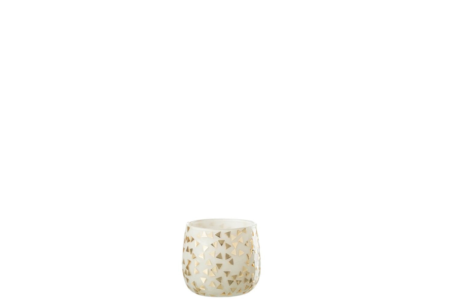 J-Line kaarshouder Driehoek - glas - wit|goud - small - 4 stuks