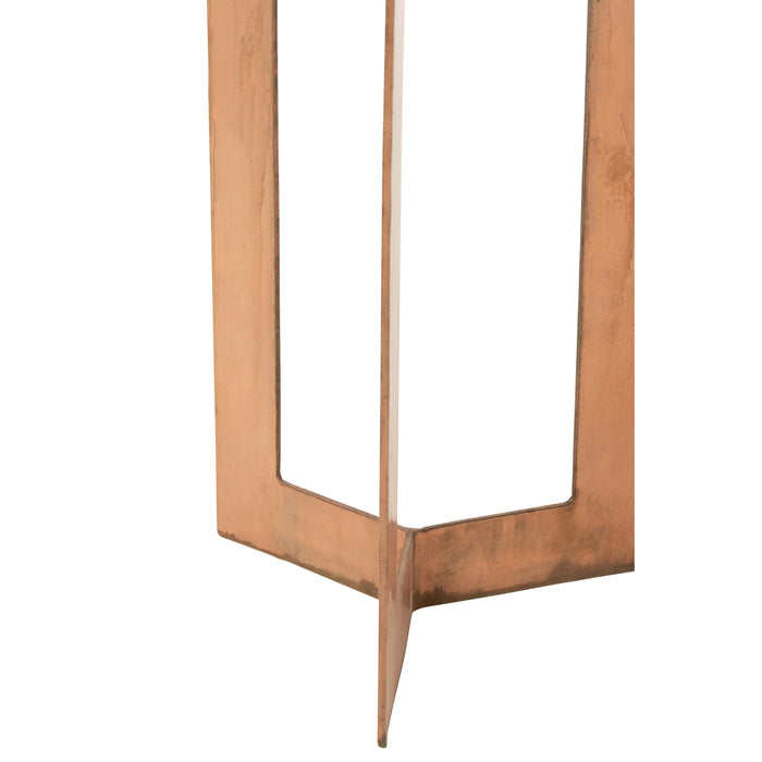 J-Line bijzettafel Zino Hoog - ijzer - koper - set van 2