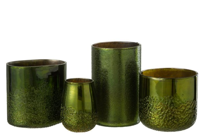 J-Line windlicht Spiegel - glas - groen - extra large