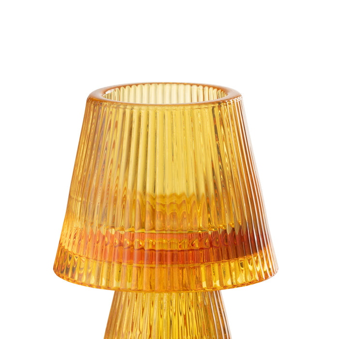 J-Line theelichthouder Hoed - glas - oranje